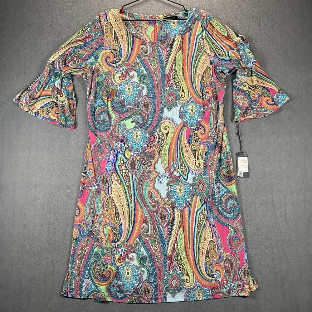 Tommy Hilfiger Paisley Bell Sleeve Dress - 14W