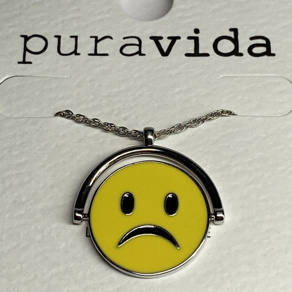 Pura Vida Happy Face Spinner Necklace - Image 2