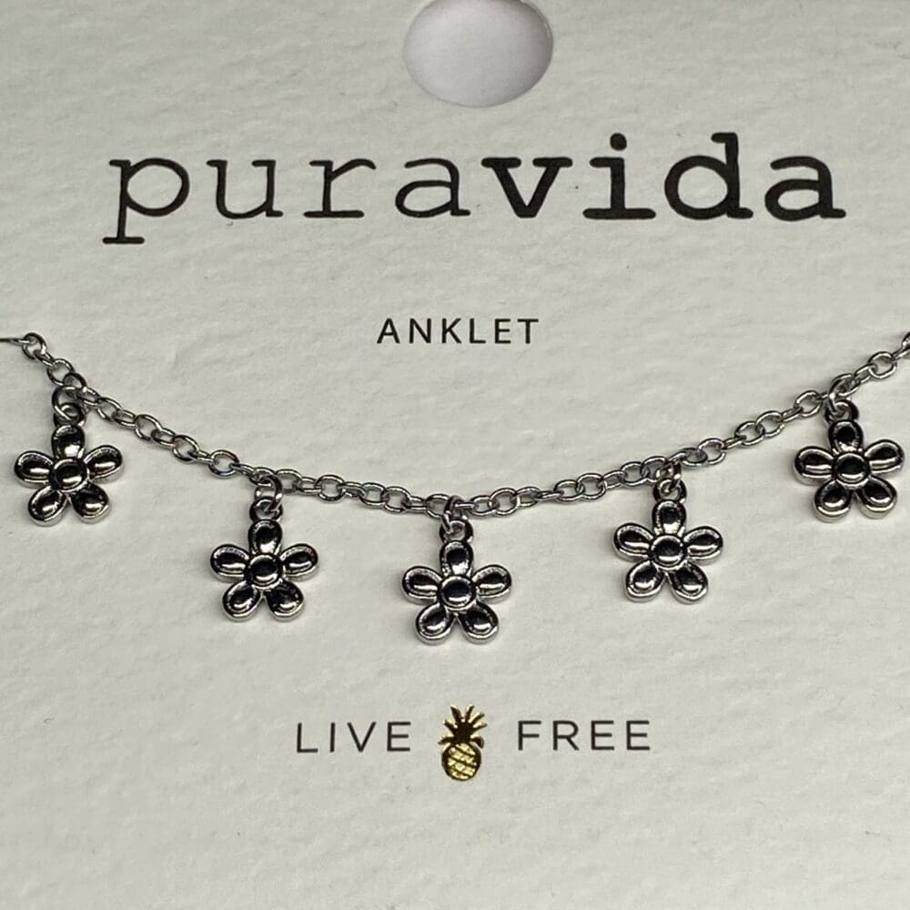 Pura Vida Bitty Daisies Anklet