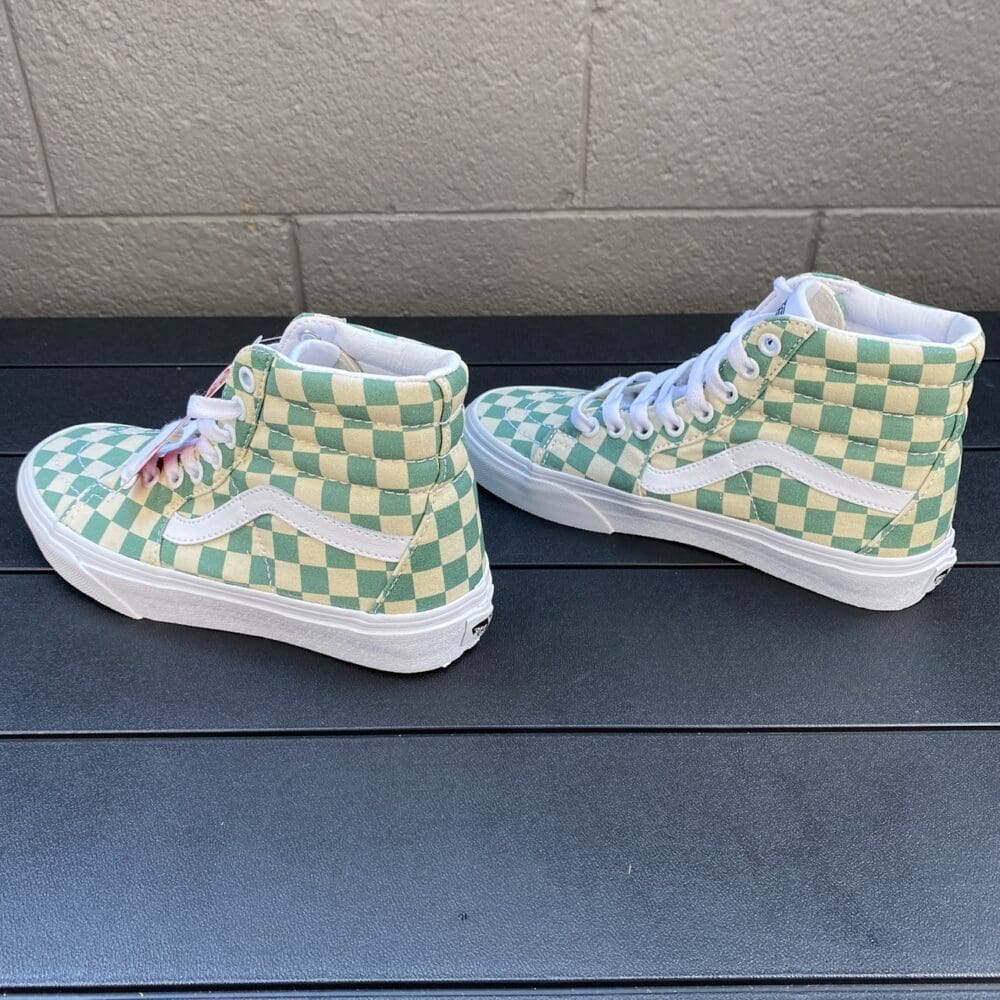 Vans Sk8-Hi Green Checkerboard Shoes - 5.5 - Image 5