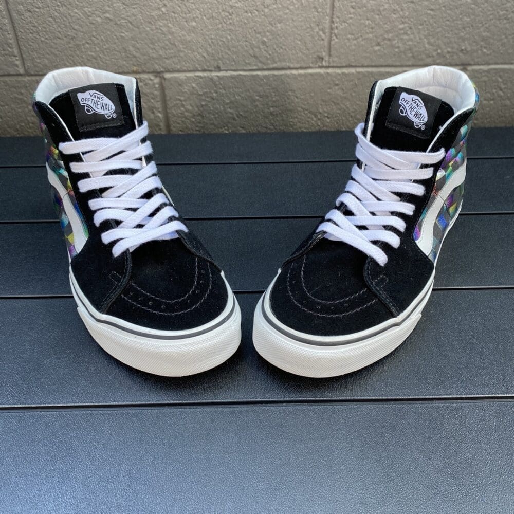 Vans Sk8-Hi Iridescent Checkerboard Shoes - 7.5 - Image 2