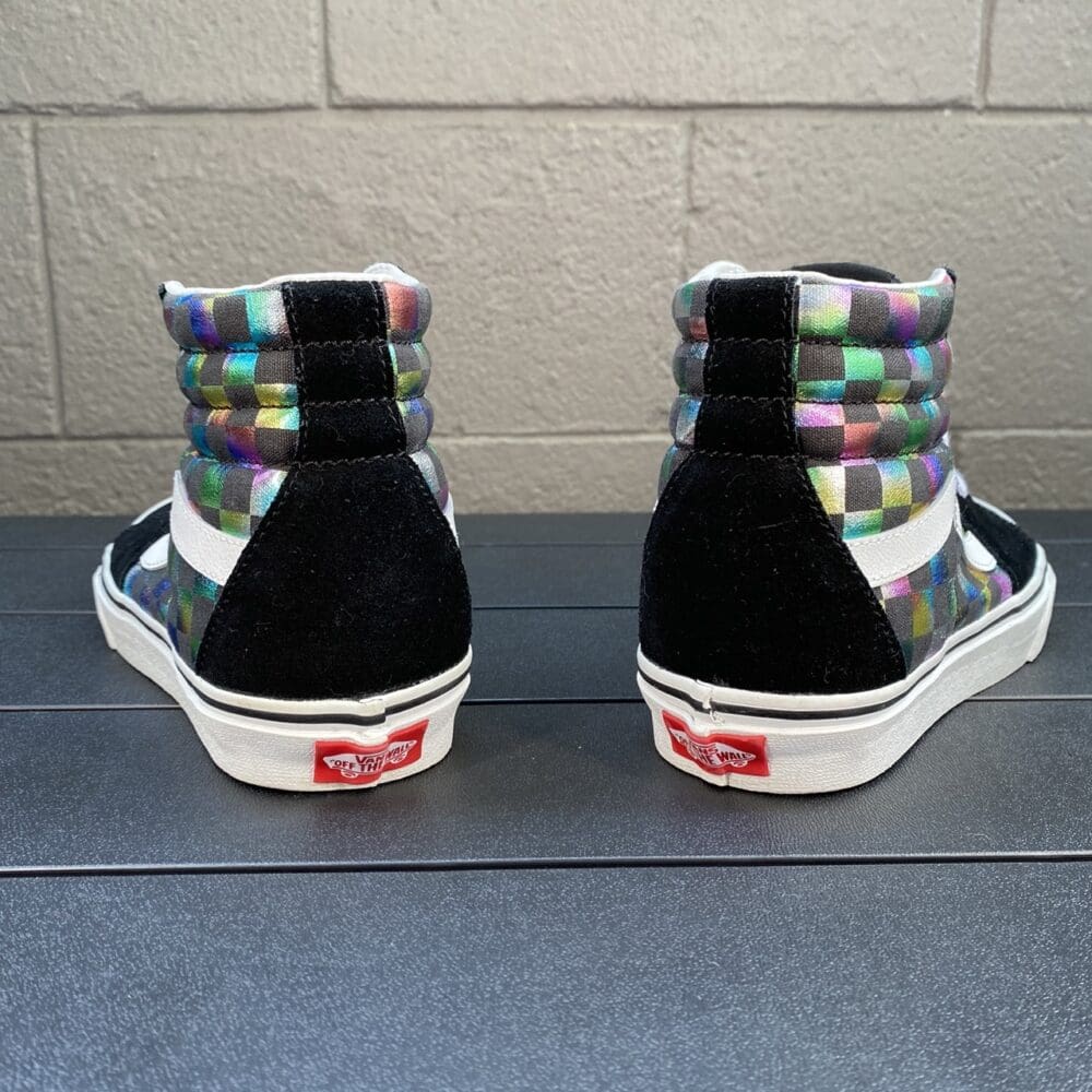 Vans Sk8-Hi Iridescent Checkerboard Shoes - 7.5 - Image 4