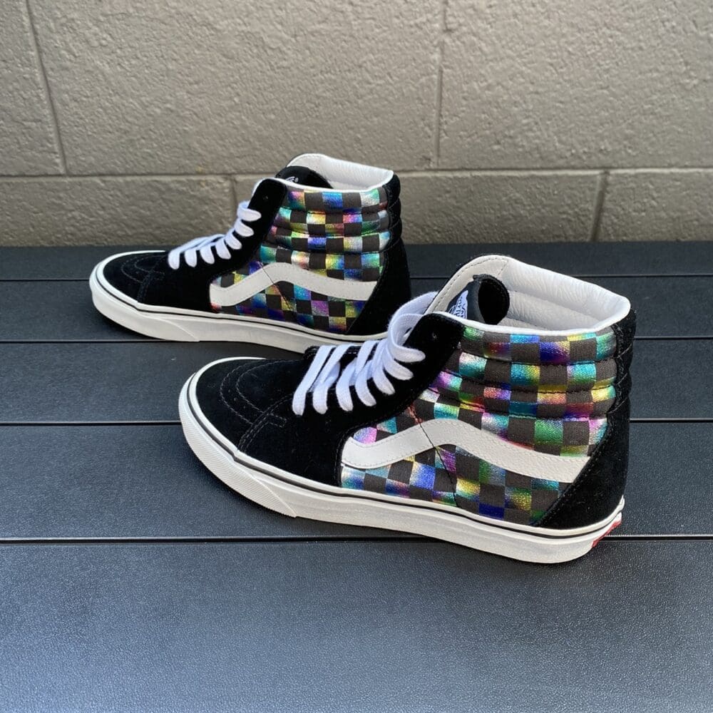 Vans Sk8-Hi Iridescent Checkerboard Shoes - 7.5