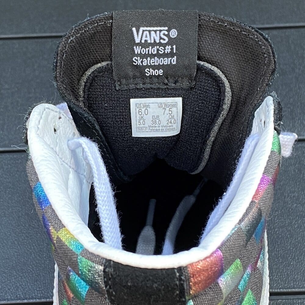 Vans Sk8-Hi Iridescent Checkerboard Shoes - 7.5 - Image 6